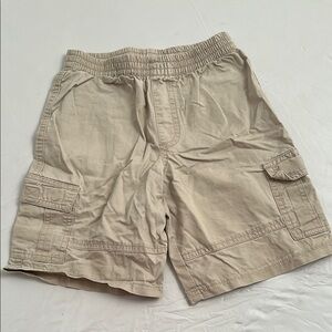 Miniwear khaki lightweight elastic waist cargo shorts